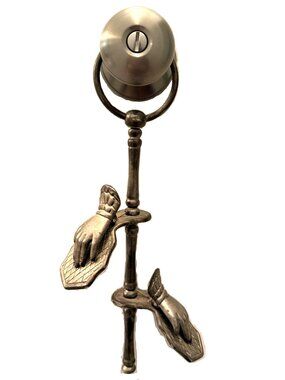 Vintage Victorian Style Hand Glove Clips Letter Photo Holder Door Knocker Brass